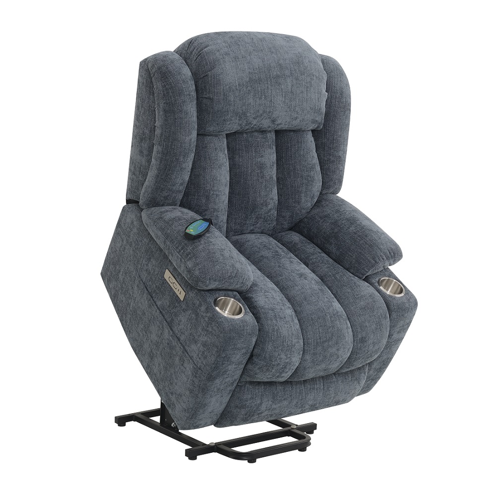 ACME™ Omarion Power Recliner with Lift & Heating & Massage - Blue Chenille