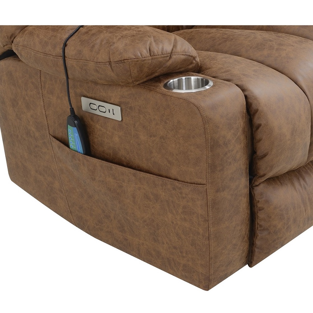 ACME™ Omarion Power Recliner with Lift & Heating & Massage - Brown