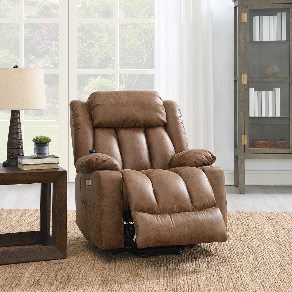 ACME™ Omarion Power Recliner with Lift & Heating & Massage - Brown