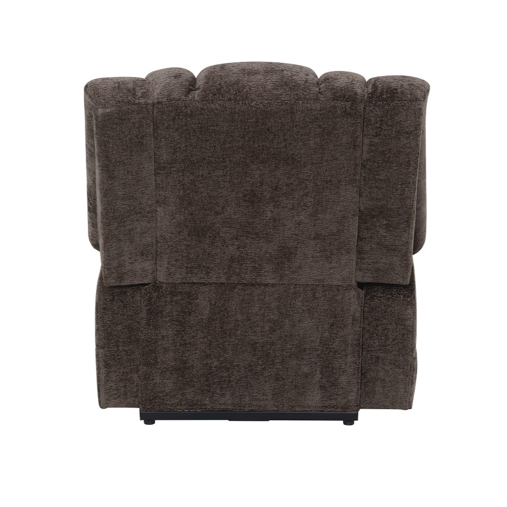 ACME - Pacay Power Recliner with Lift & Heating & Massage in Brown Chenille