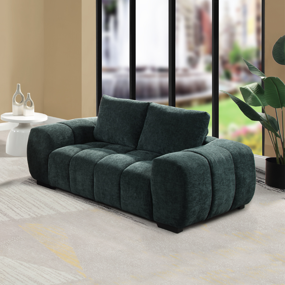 ACME - Ferrand Loveseat in Green Linen