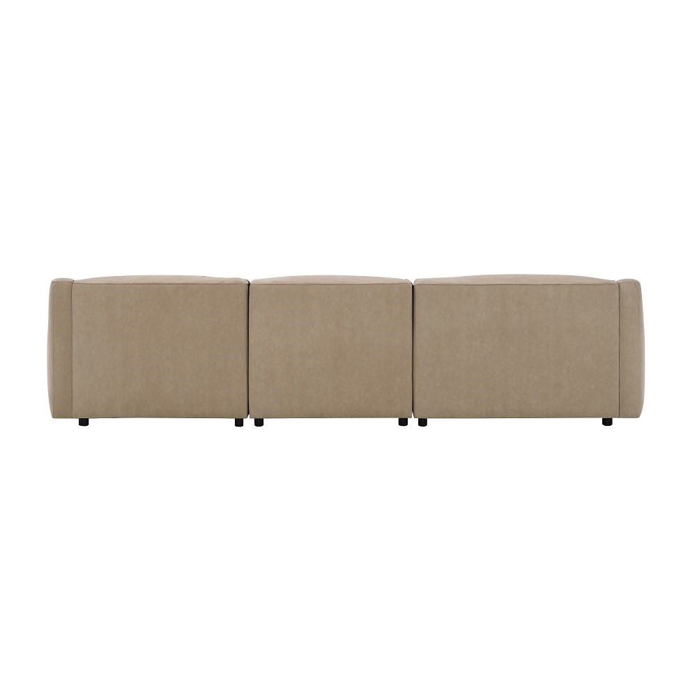 ACME - Veata Sectional Sofa in Light Brown Suede Velvet