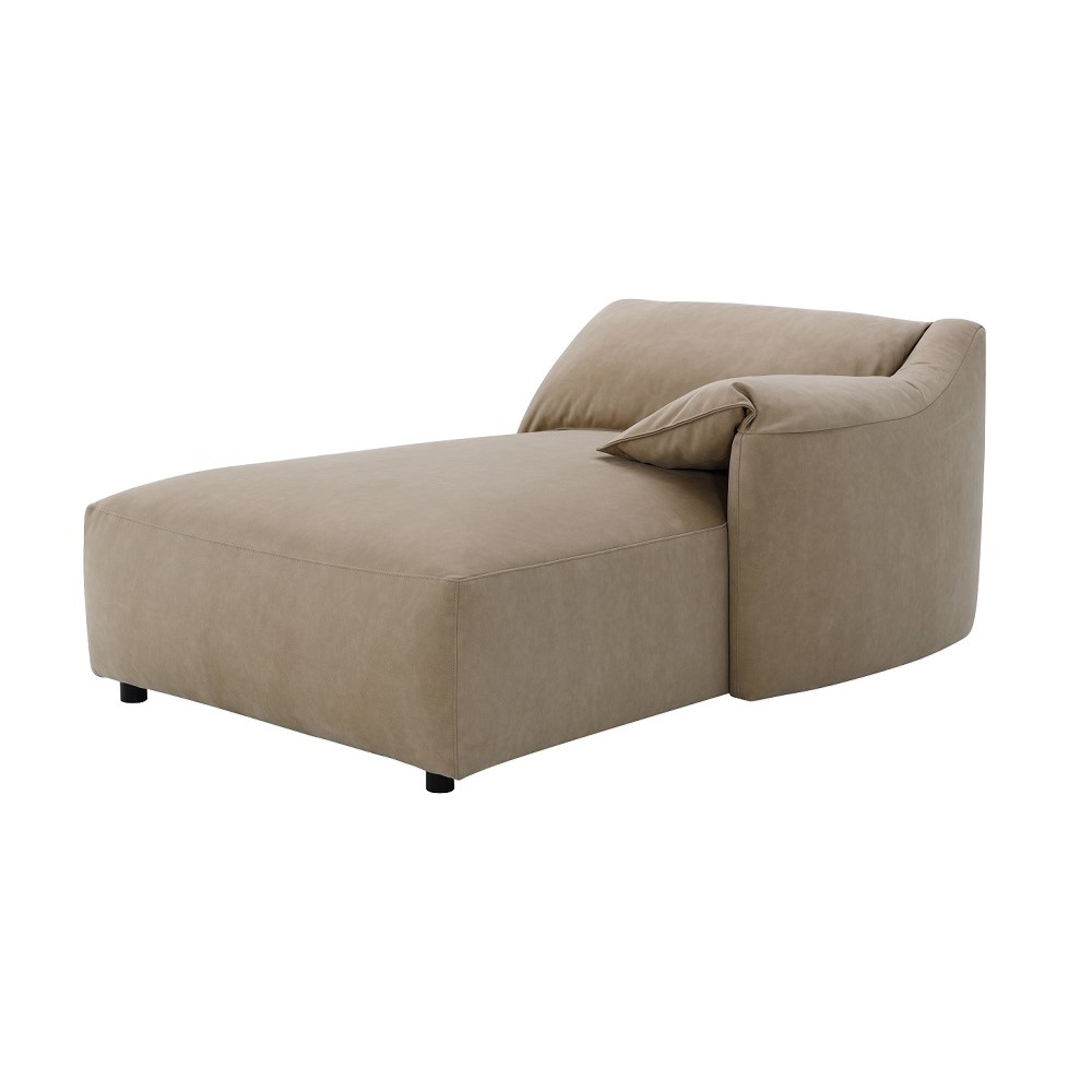 ACME - Veata Sectional Sofa in Light Brown Suede Velvet