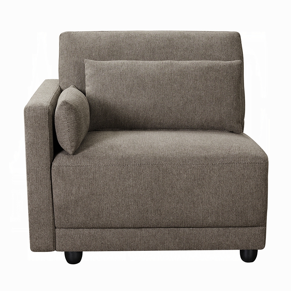 ACME™ Rylie Modular Lf Chair with 3 Pillows - Gray Linen