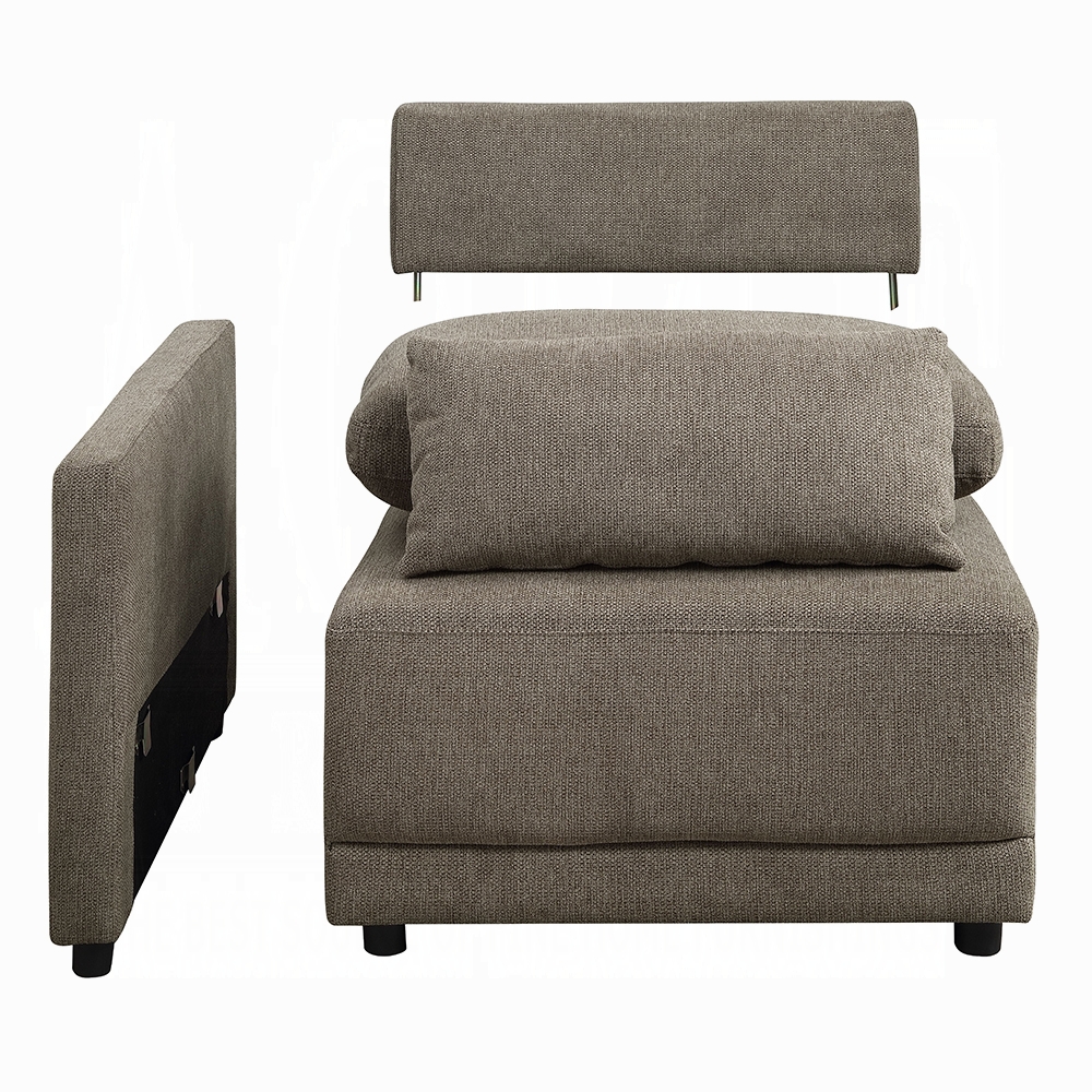 ACME™ Rylie Modular Lf Chair with 3 Pillows - Gray Linen