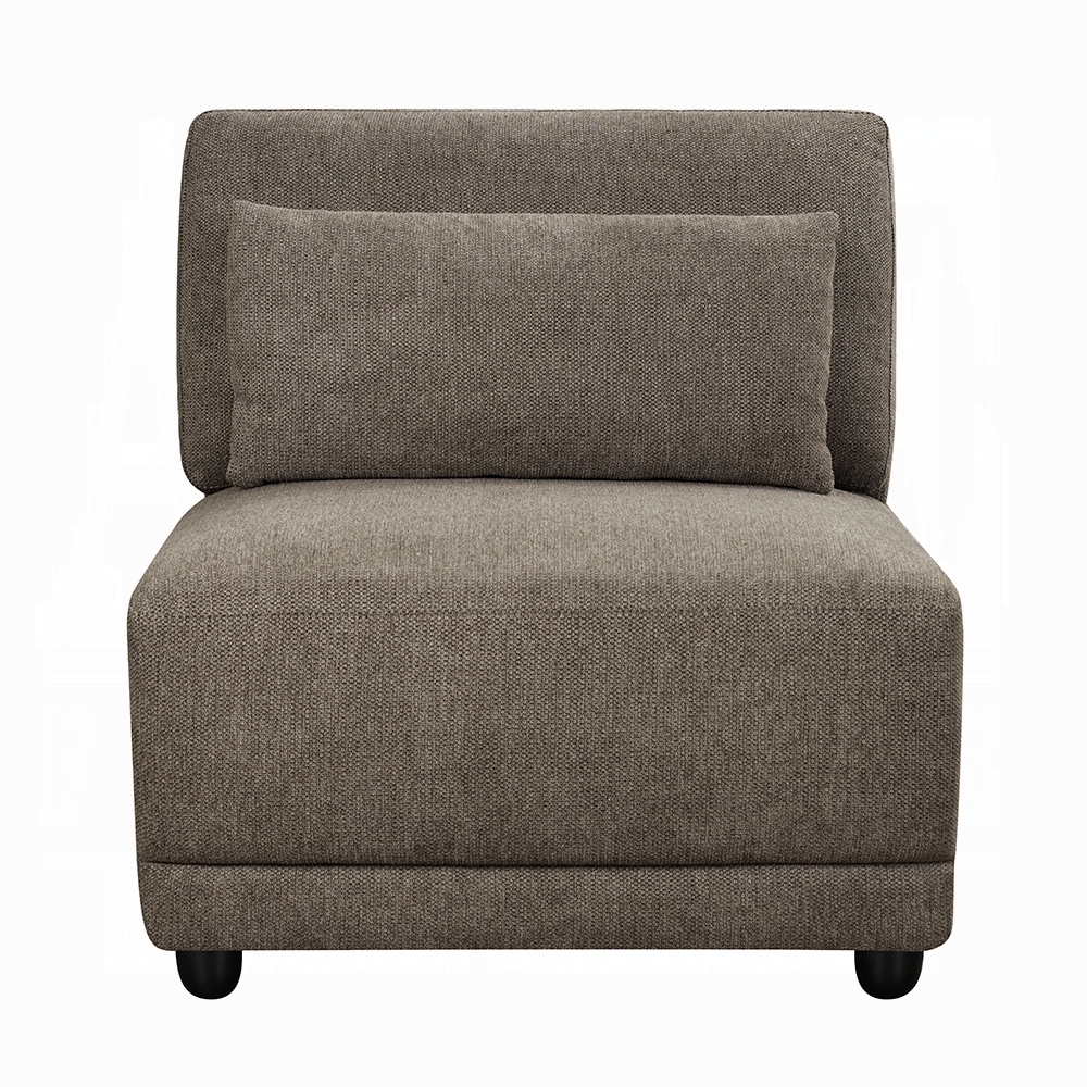 ACME™ Rylie Modular Armless Chair with Pillow - Gray Linen