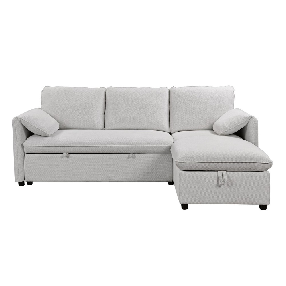 ACME - Yaroslav Reversible Sectional Sofa with Sleeper & Storage in Cream Velvet