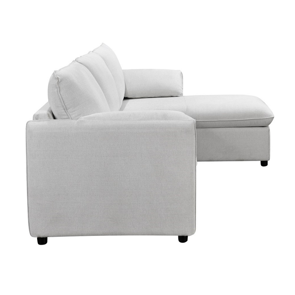 ACME - Yaroslav Reversible Sectional Sofa with Sleeper & Storage in Cream Velvet