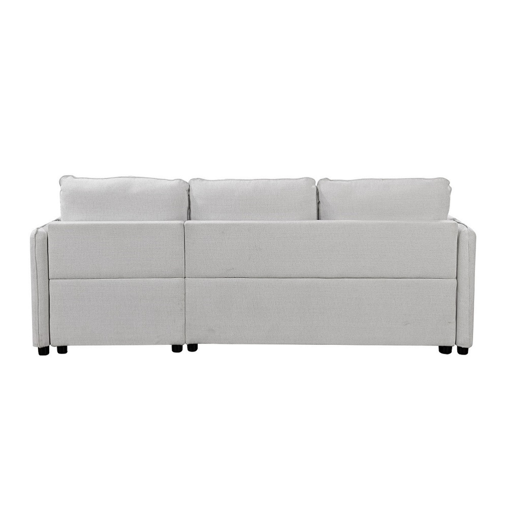 ACME - Yaroslav Reversible Sectional Sofa with Sleeper & Storage in Cream Velvet