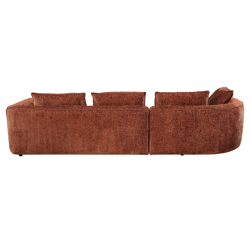 ACME - Aceso Sectional Sofa with 4 Pillows in Rust Brown Chenille