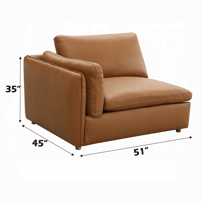 ACME - Brighton Modular Left Facing Arm Chair in Brown