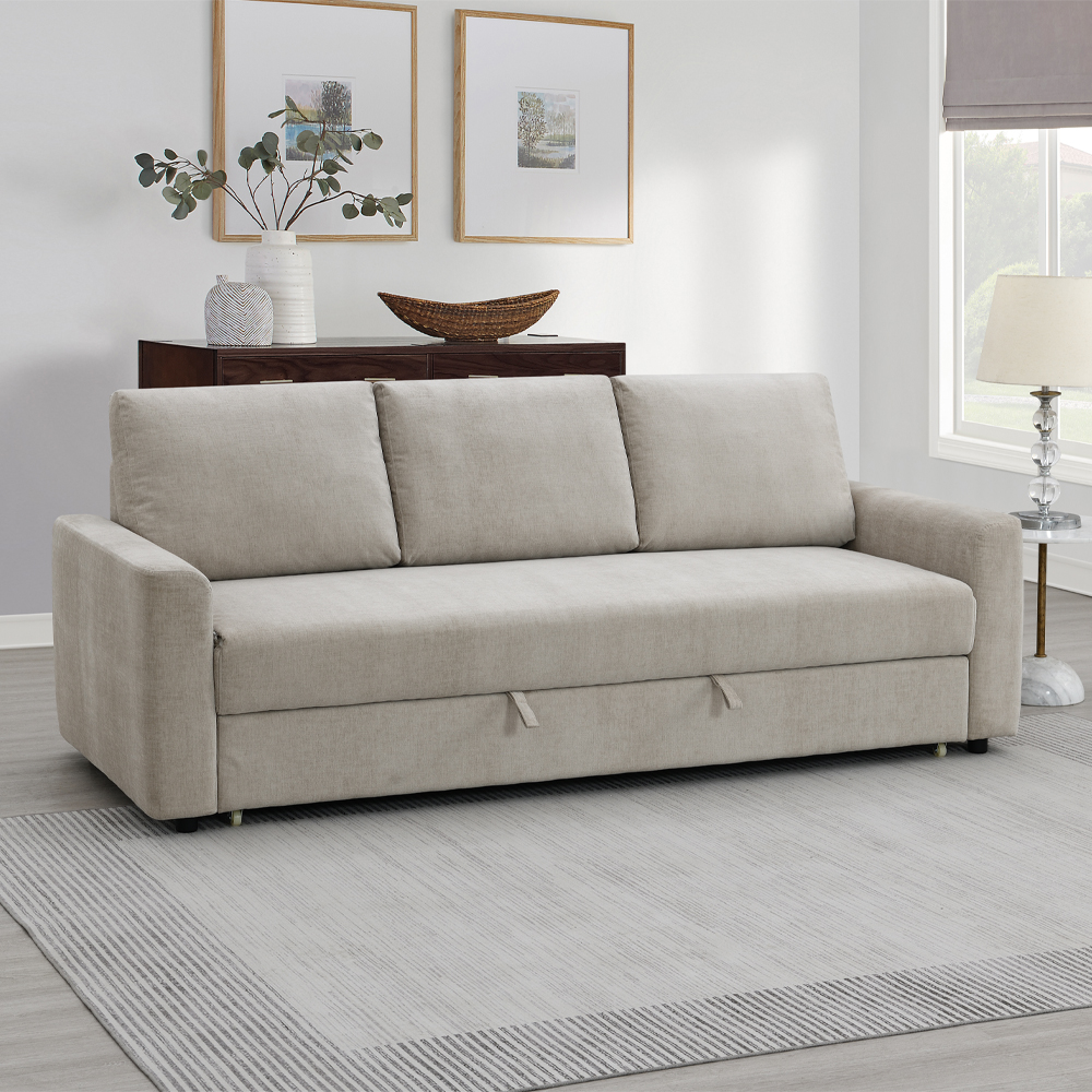 ACME - Leira Sofa with Sleeper in Beige Linen