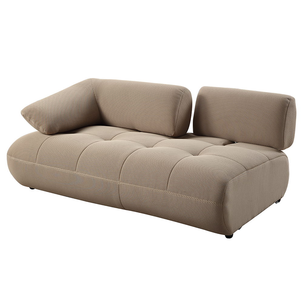 ACME - Carrick Sectional Sofa with 6 Pillows in Beige Sandwich Mesh