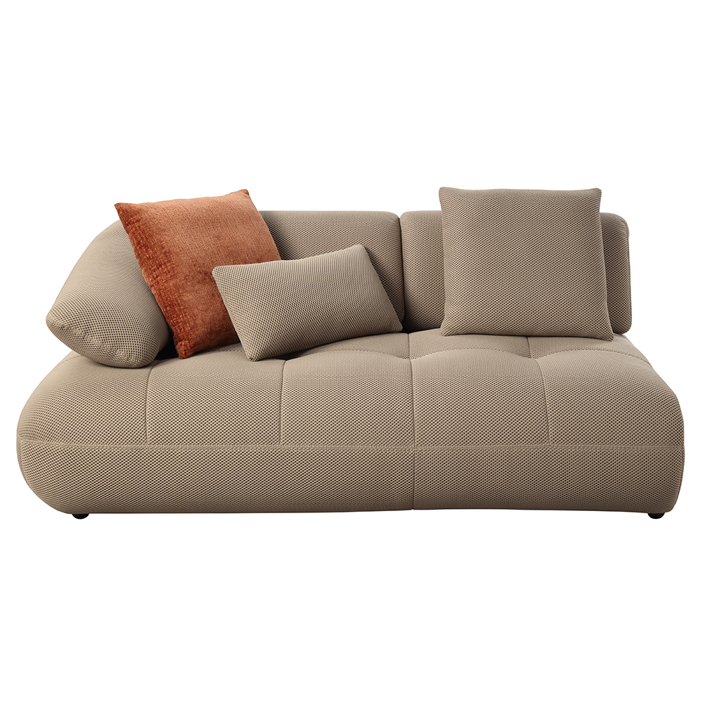 ACME - Carrick Sectional Sofa with 6 Pillows in Beige Sandwich Mesh