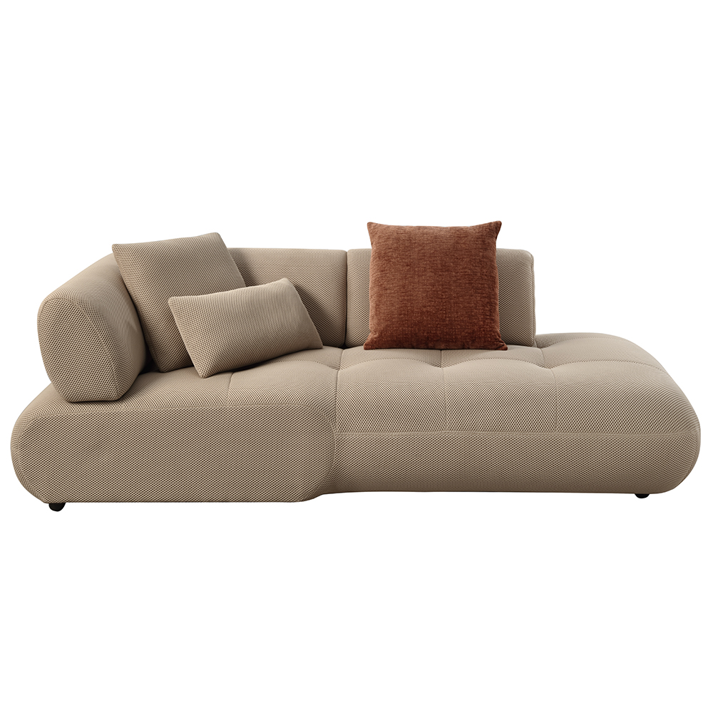 ACME - Carrick Sectional Sofa with 6 Pillows in Beige Sandwich Mesh