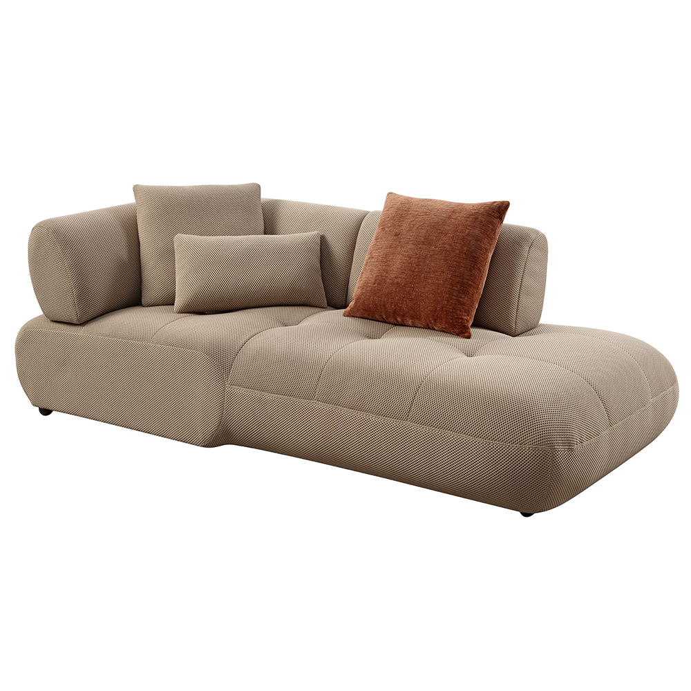 ACME - Carrick Sectional Sofa with 6 Pillows in Beige Sandwich Mesh