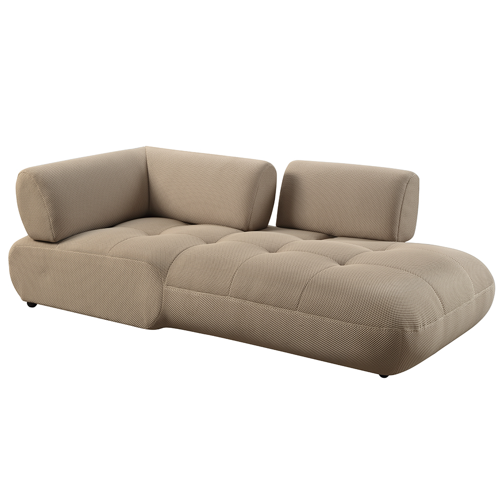 ACME - Carrick Sectional Sofa with 6 Pillows in Beige Sandwich Mesh