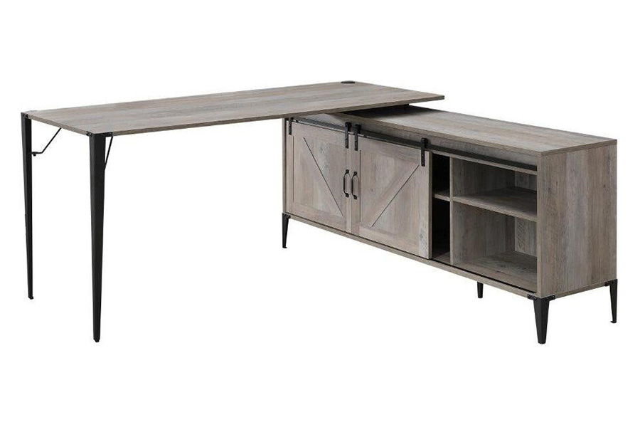 ACME Zakwani Writing Desk - Gray Oak and Black Finish OF00001