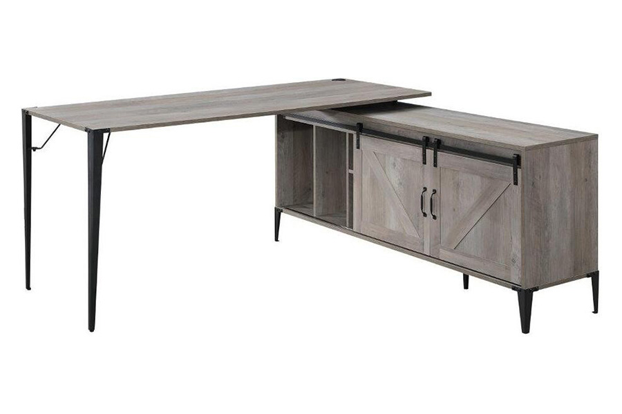 ACME Zakwani Writing Desk - Gray Oak and Black Finish OF00001