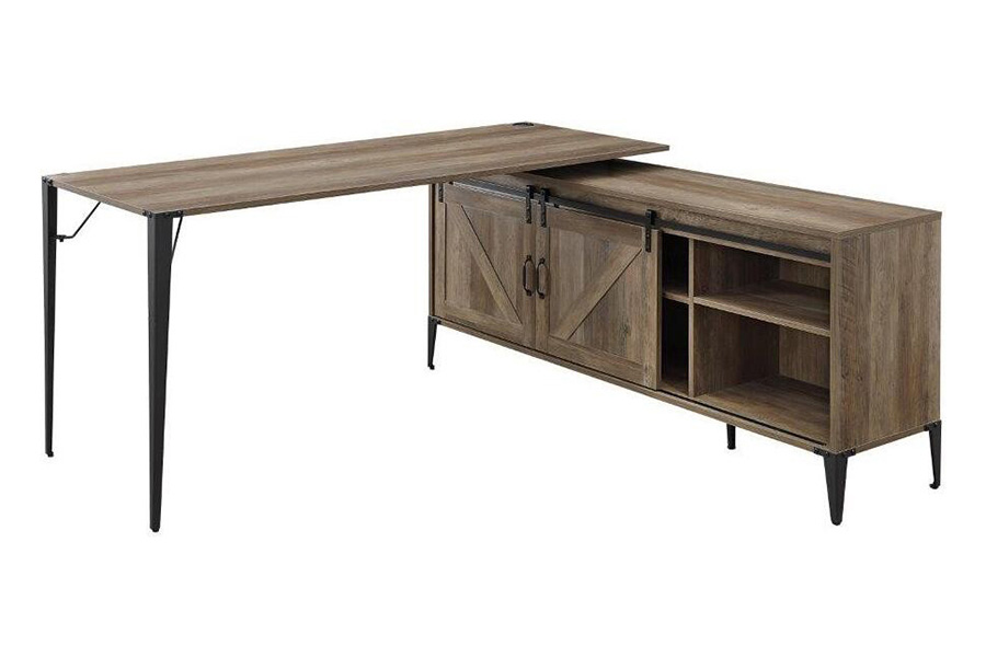 ACME Zakwani Writing Desk - Rustic Oak and Black Finish OF00002