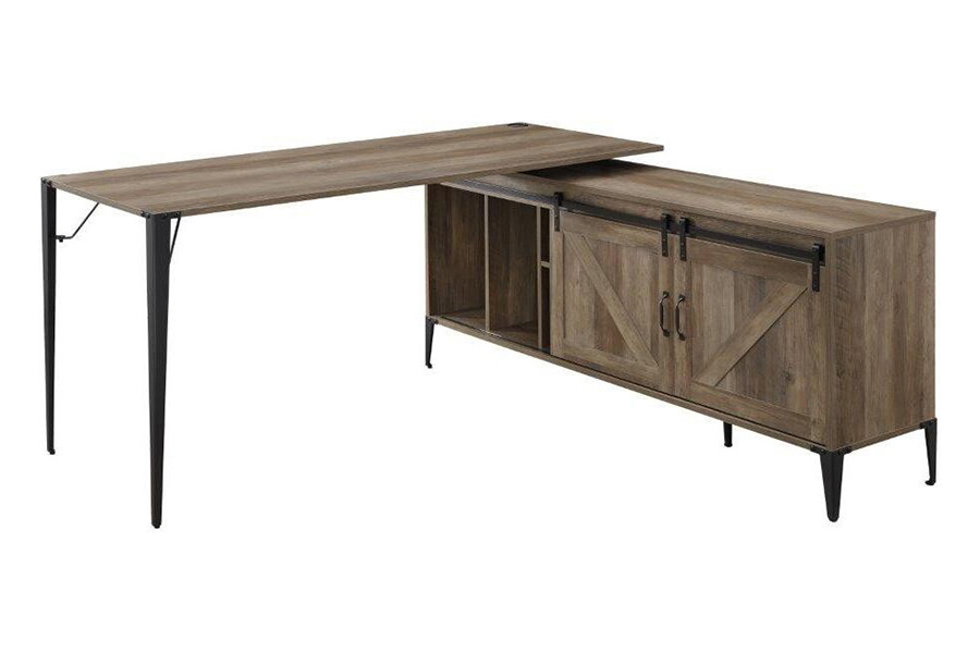 ACME Zakwani Writing Desk - Rustic Oak and Black Finish OF00002