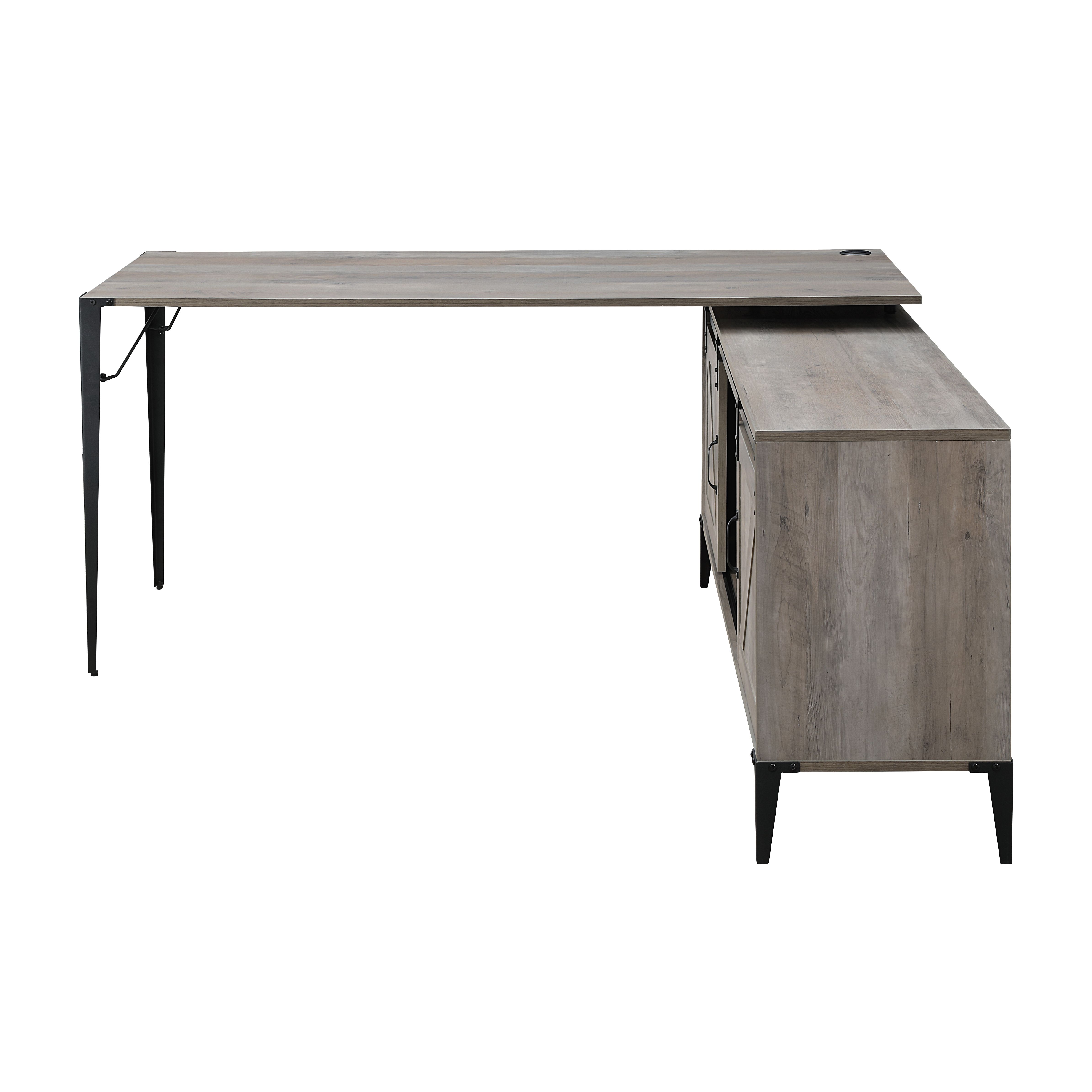 ACME Zakwani Writing Desk - Gray Oak/Black (OF00003)