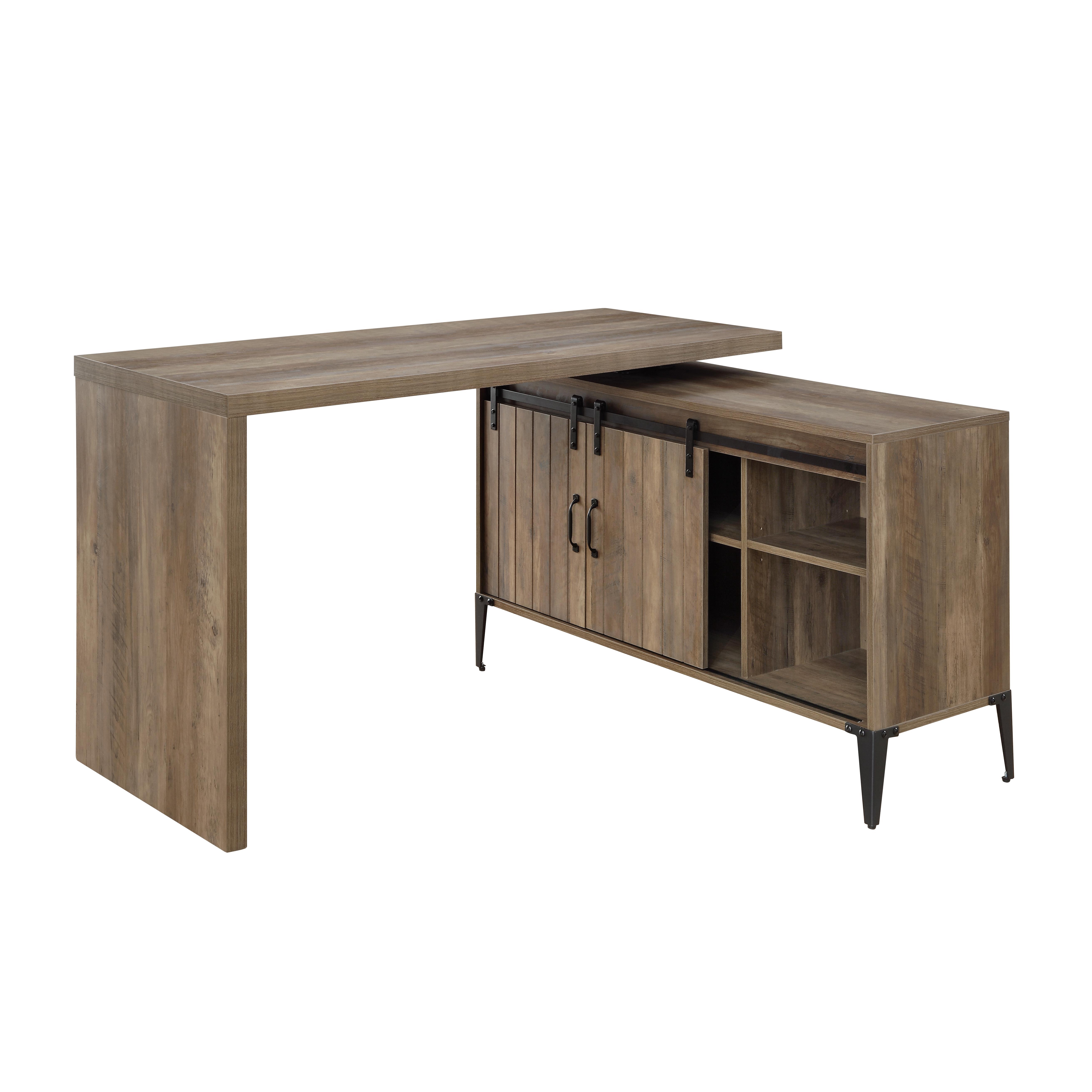 ACME Zakwani Writing Desk - Rustic Oak/Black