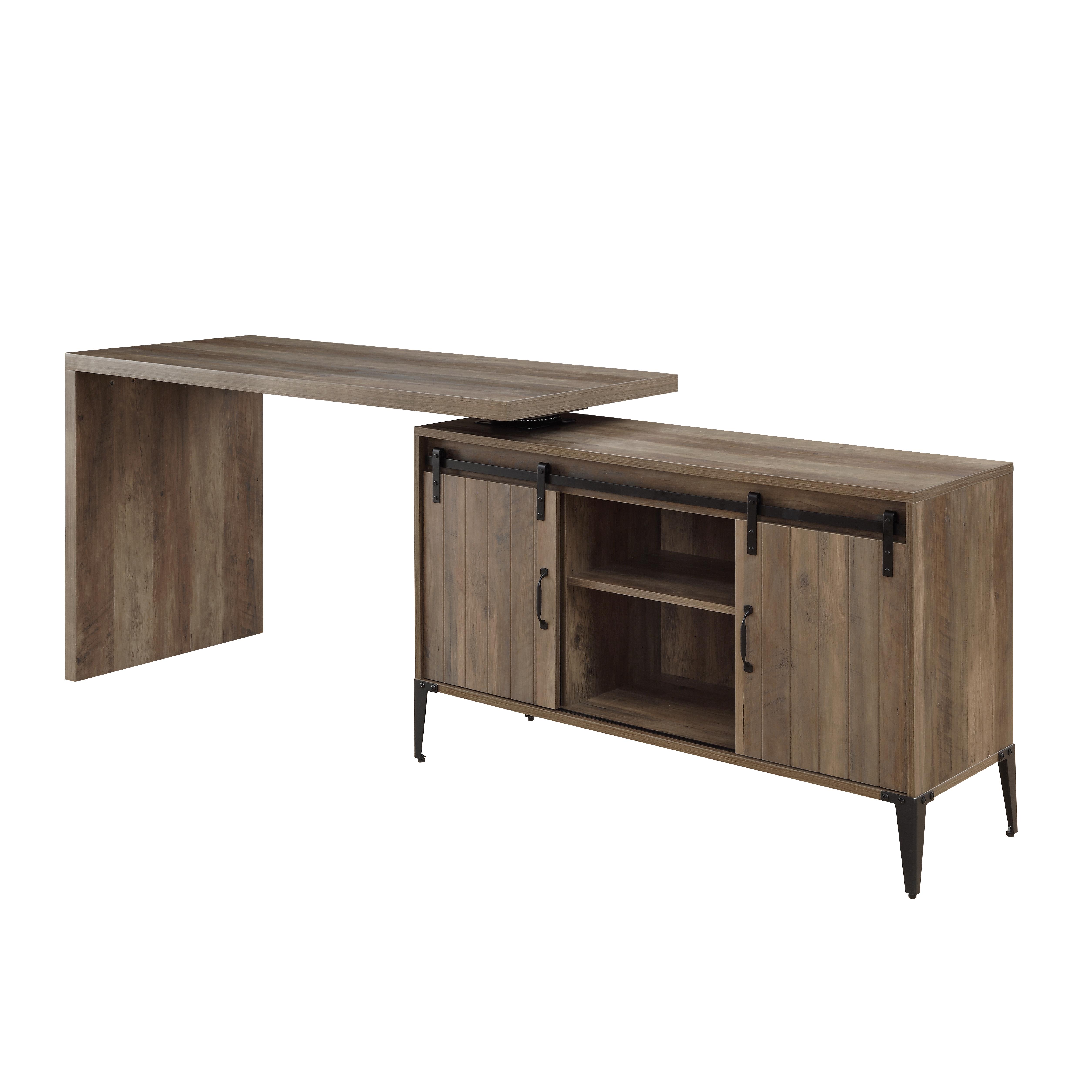 ACME Zakwani Writing Desk - Rustic Oak/Black