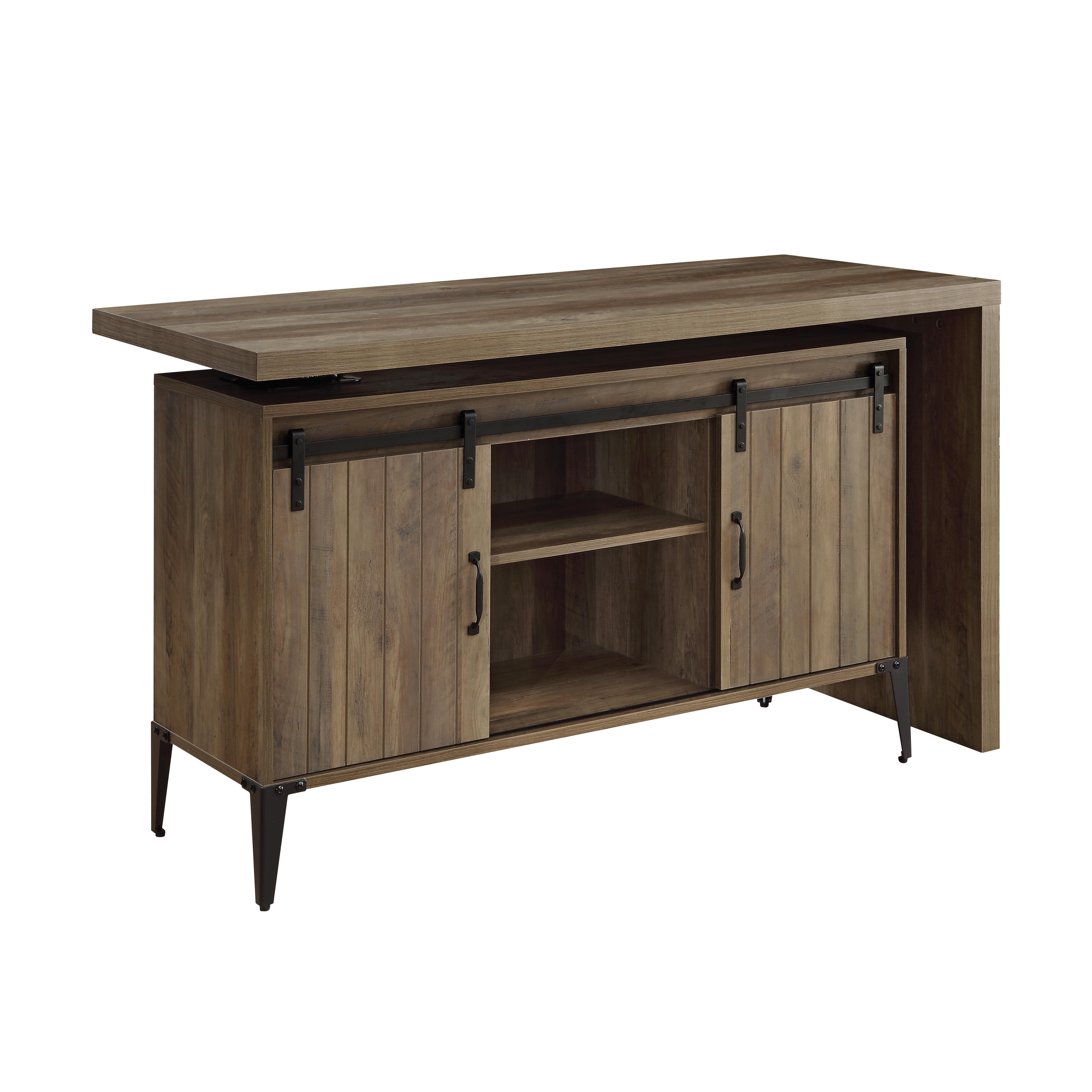 ACME Zakwani Writing Desk - Rustic Oak/Black