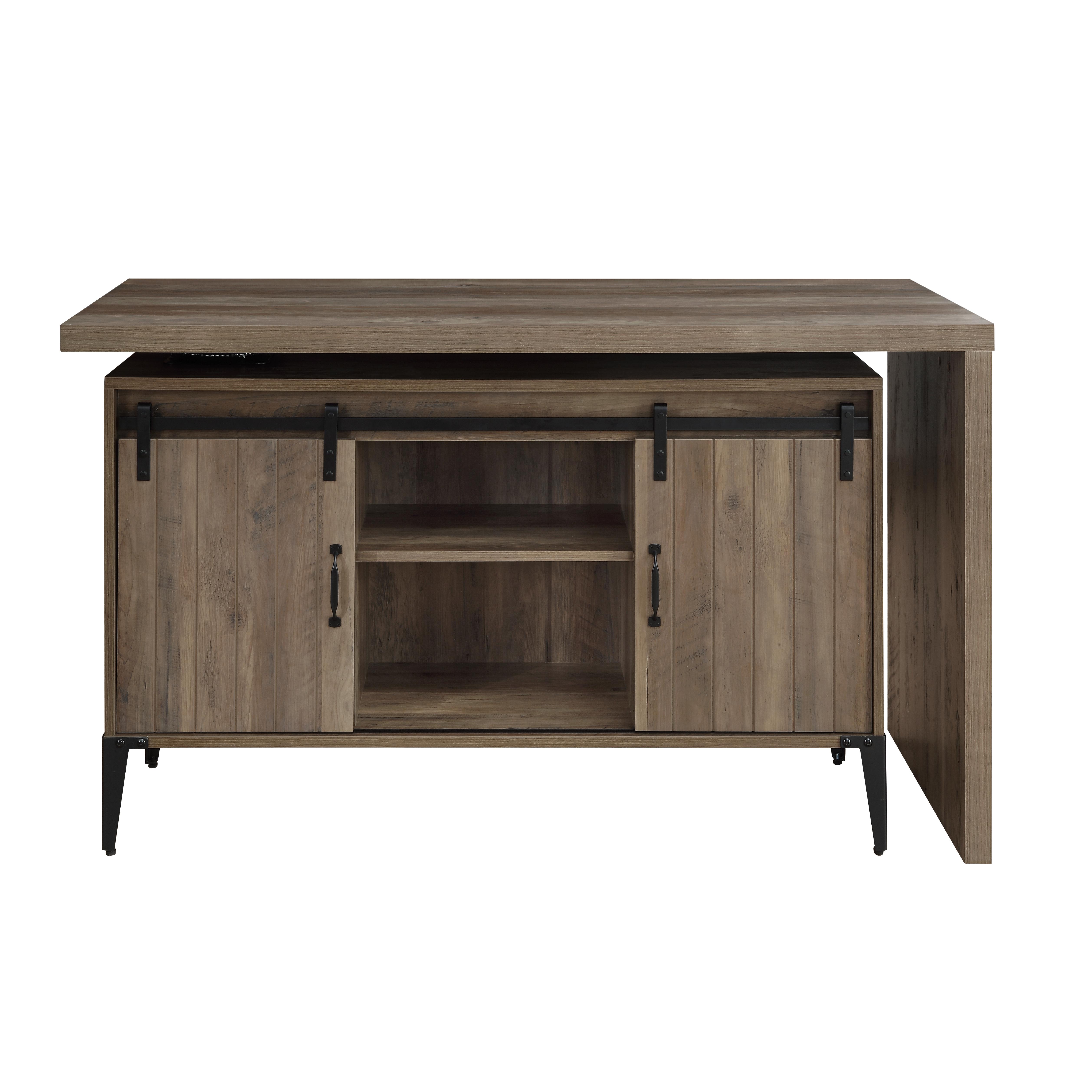 ACME Zakwani Writing Desk - Rustic Oak/Black