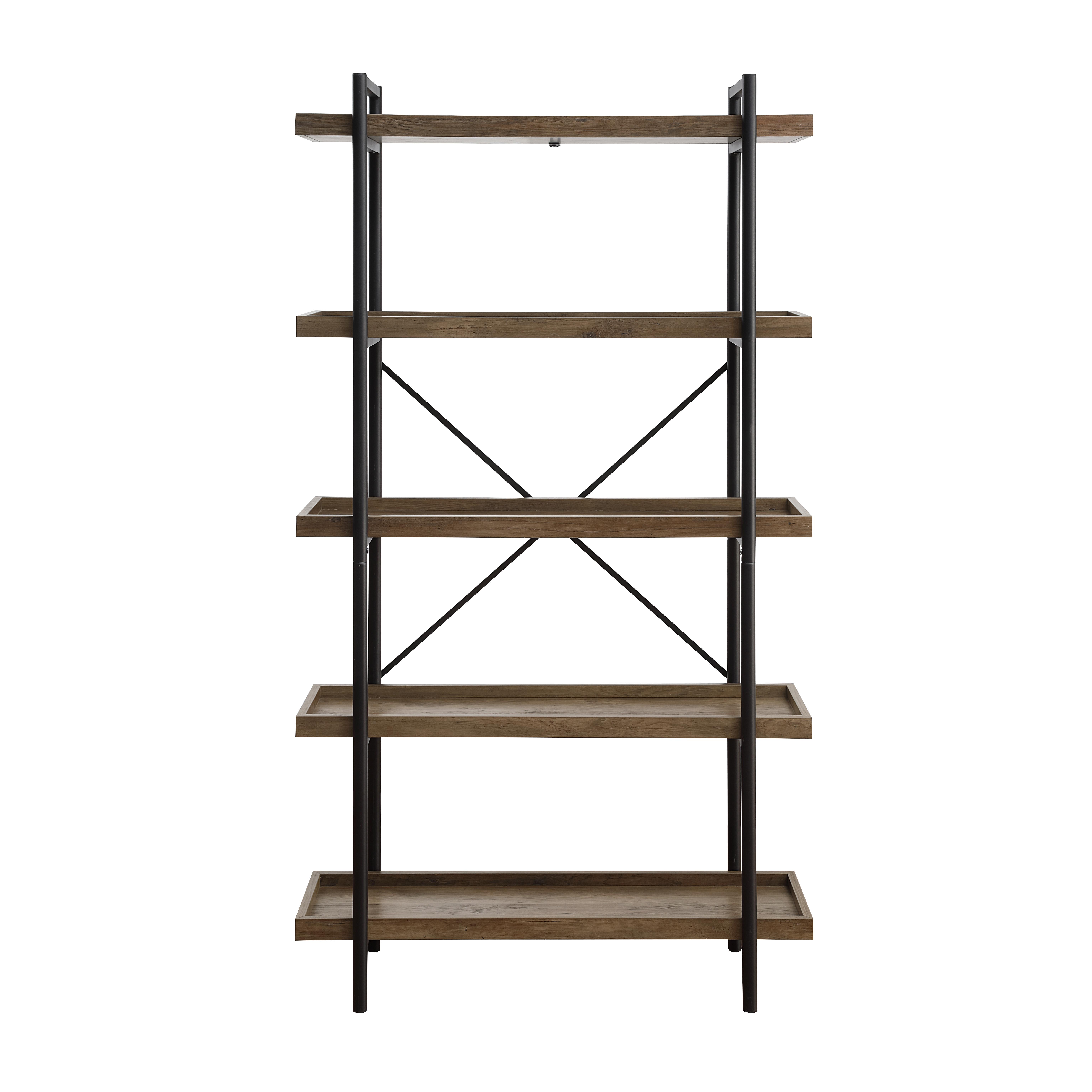 ACME Zakwani Bookshelf - Rustic Oak/Black (OF00014)