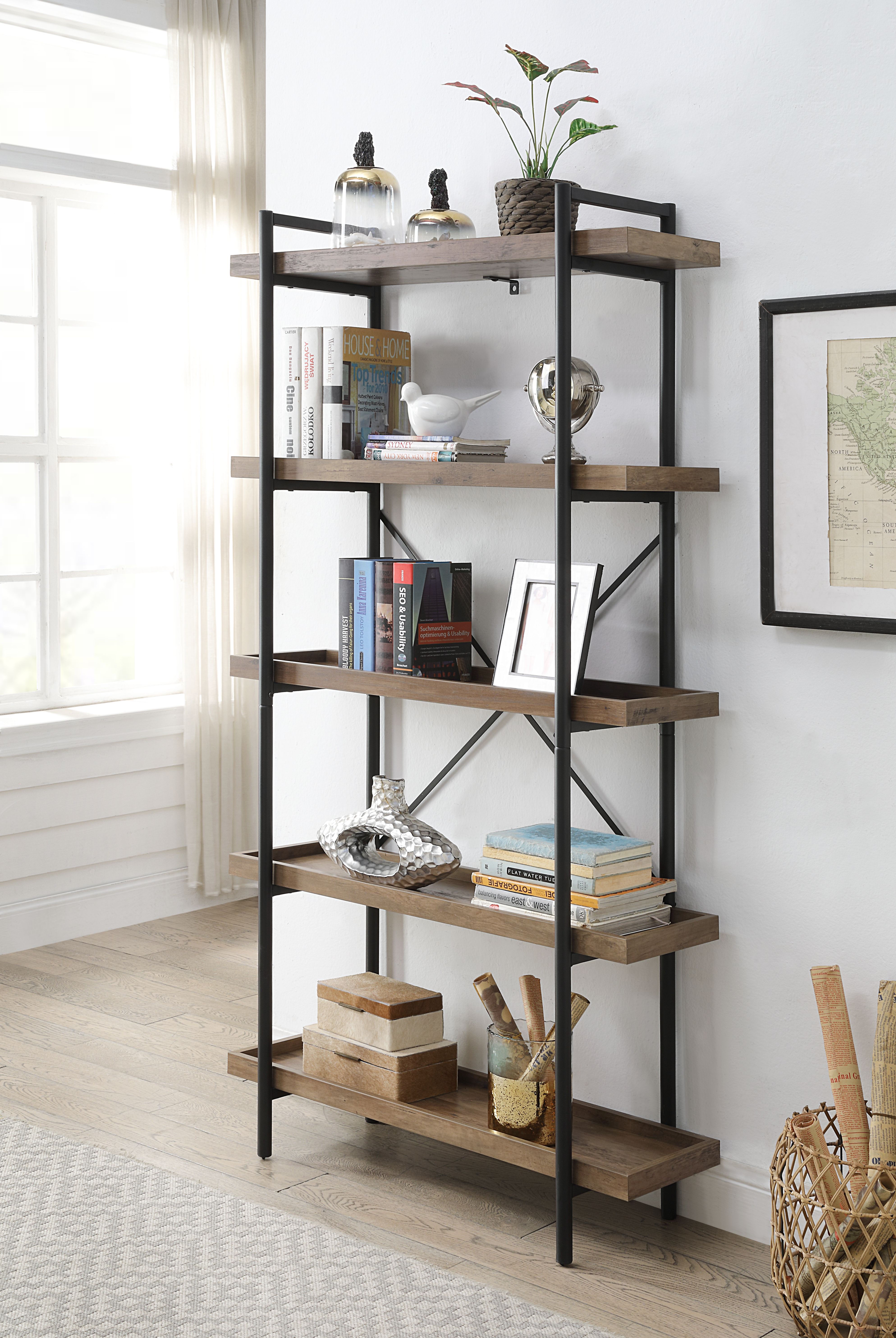 ACME Zakwani Bookshelf - Rustic Oak/Black (OF00014)