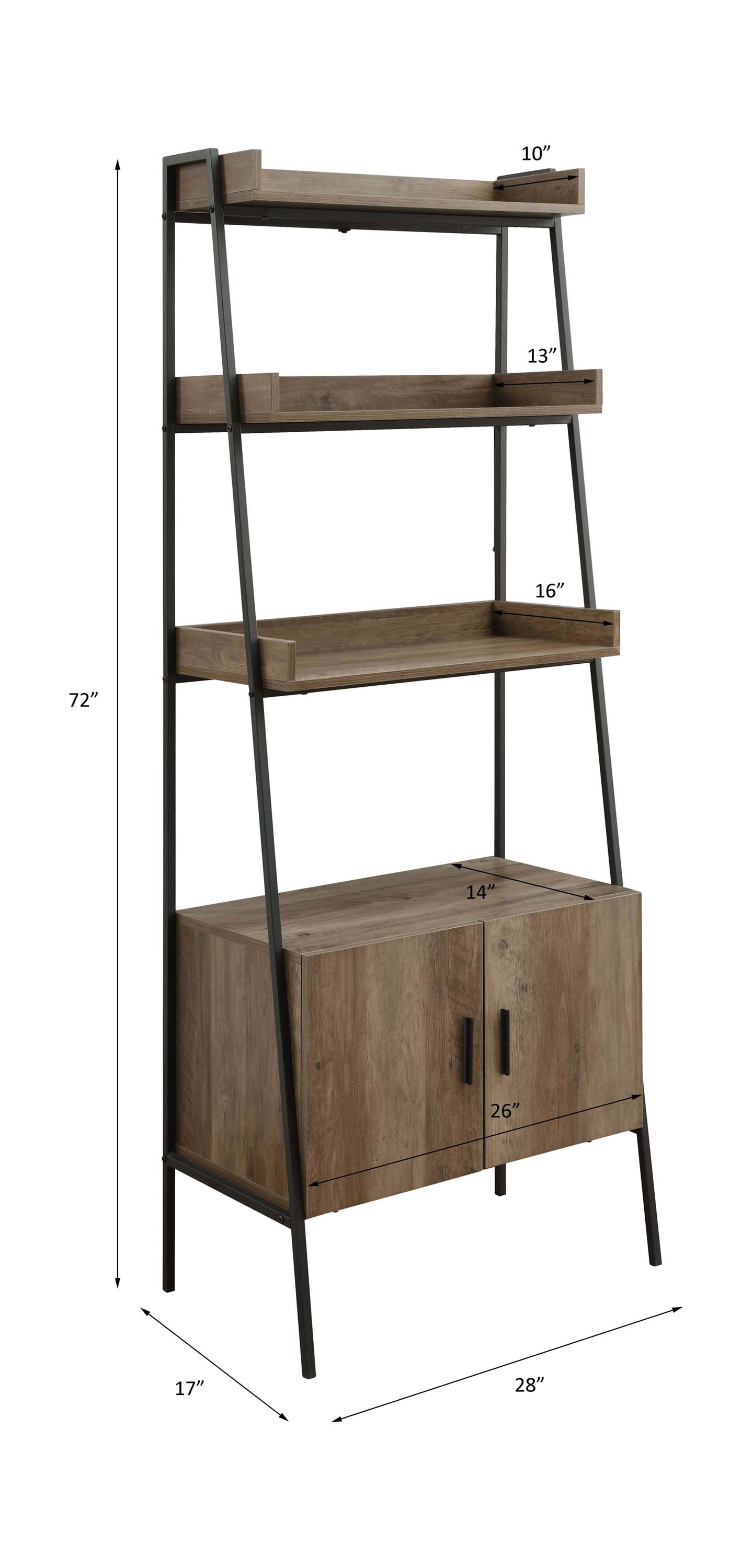 ACME Zakwani Bookshelf - Rustic Oak/Black (OF00016)