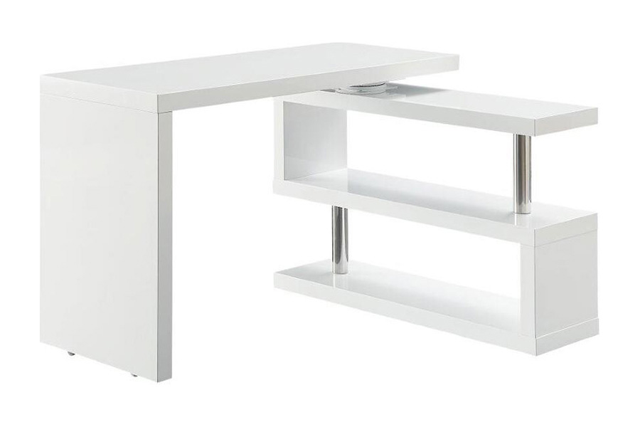 ACME Buck II Writing Desk - White High Gloss, 55"W