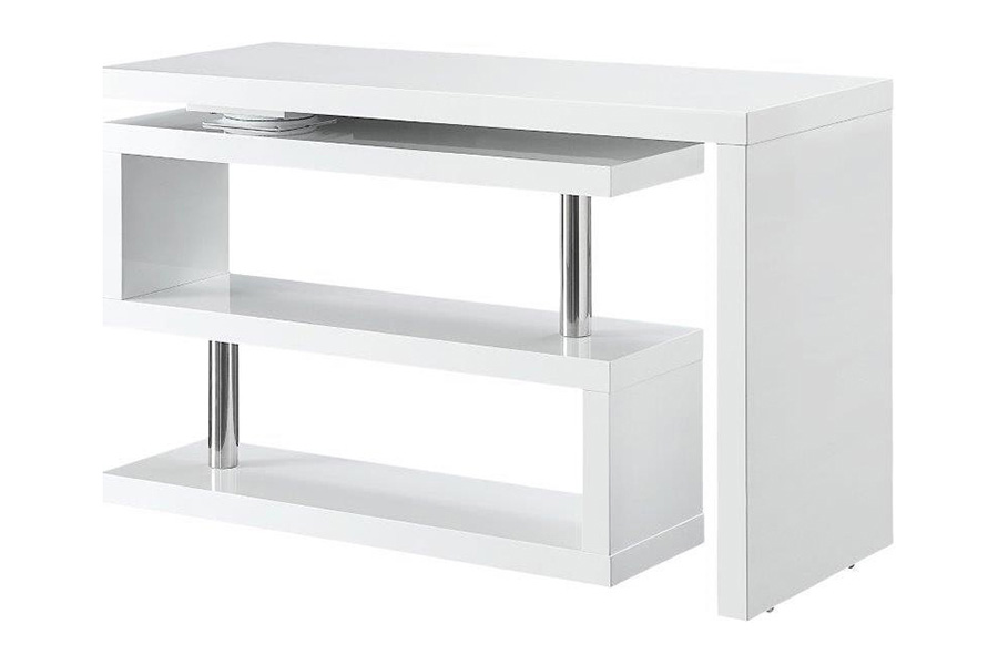 ACME Buck II Writing Desk - White High Gloss, 55"W