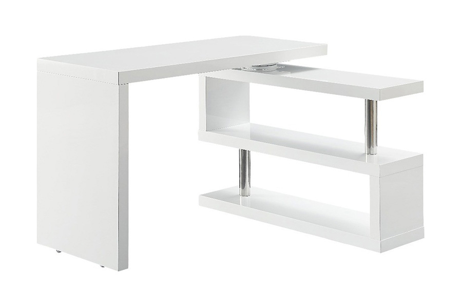 ACME Buck II Writing Desk - White High Gloss, 44"W