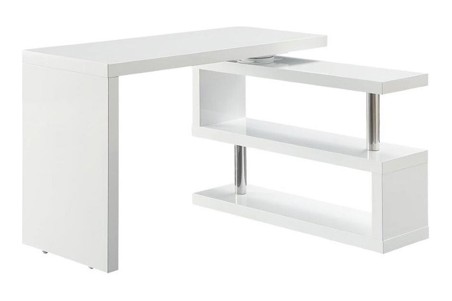 ACME Buck II Writing Desk - White High Gloss, 44"W