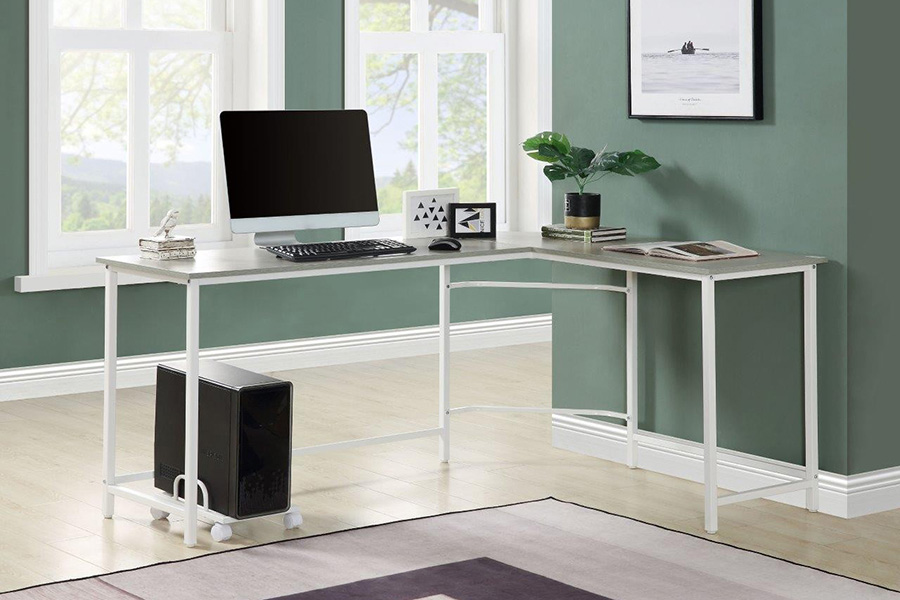 ACME Bambina Computer Desk - Gray and White Finish