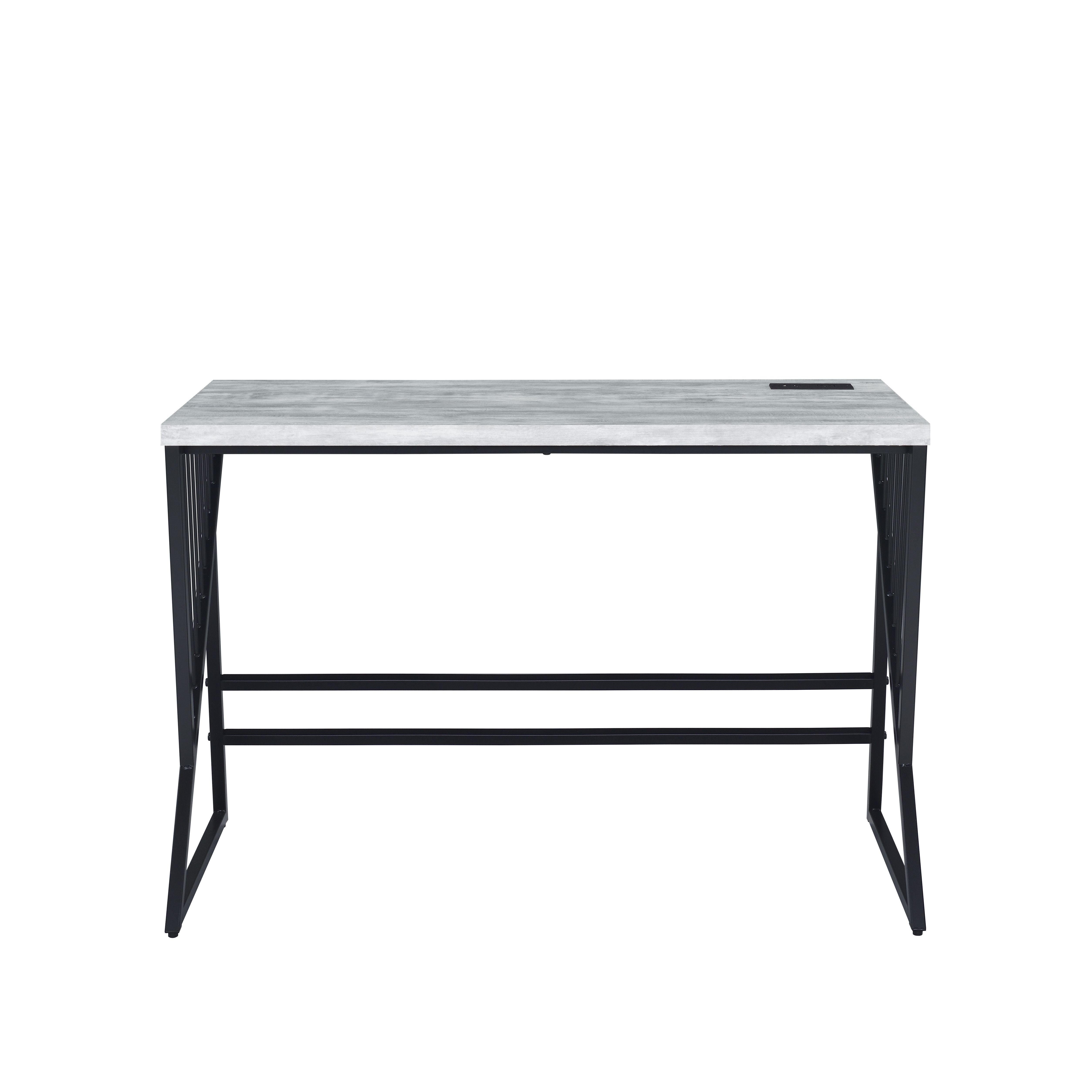 ACME - Collick Writing Desk with Usb in Weathered Gray/Black