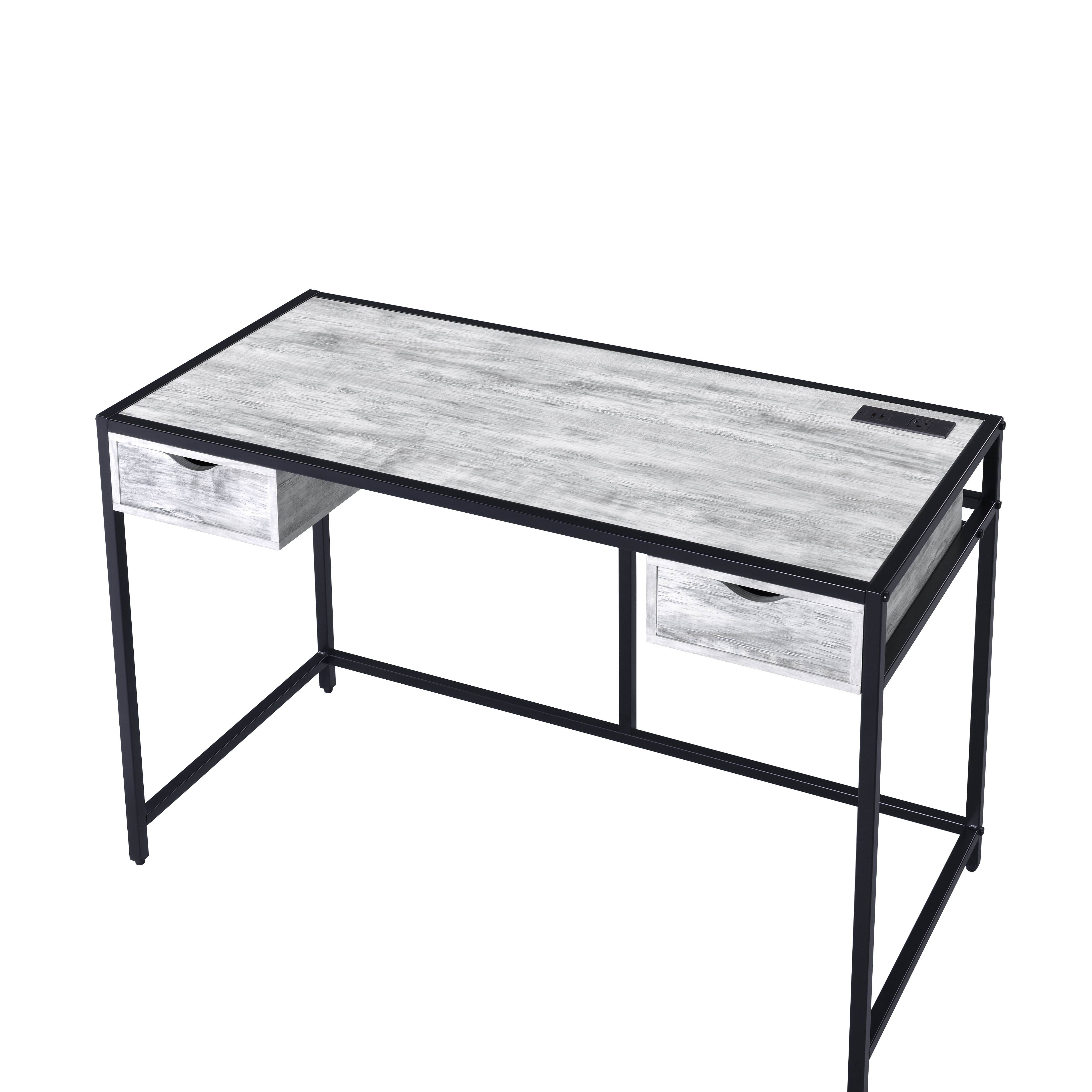 ACME - Wearn Writing Desk with Usb in Weathered Gray/Black