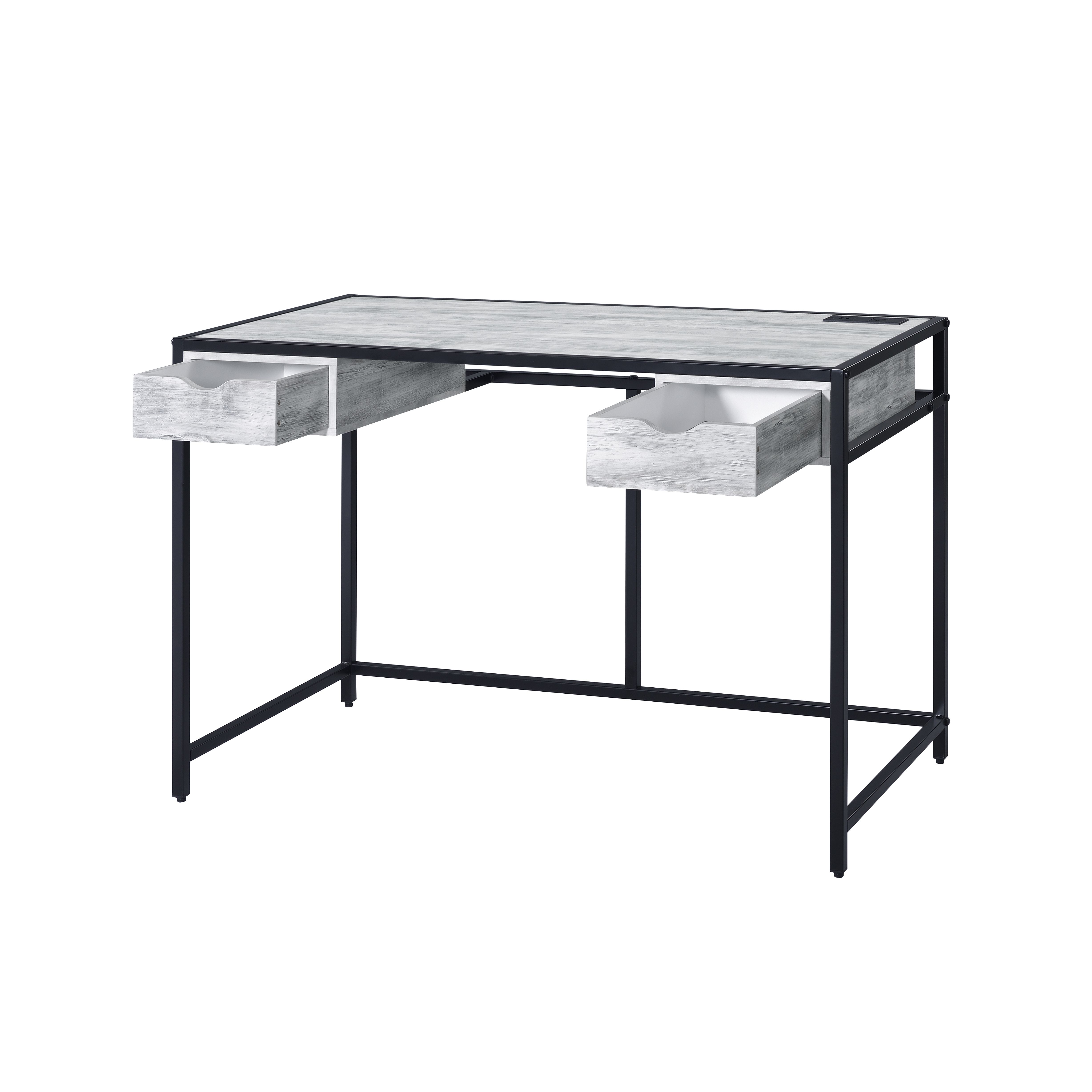 ACME - Wearn Writing Desk with Usb in Weathered Gray/Black