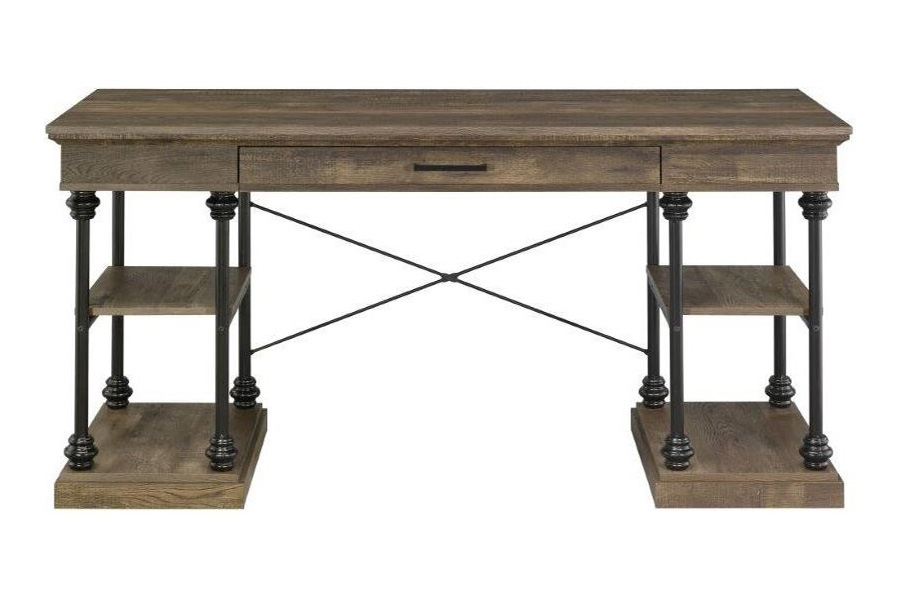 ACME - Synal Writing Desk in Rustic Oak/Black