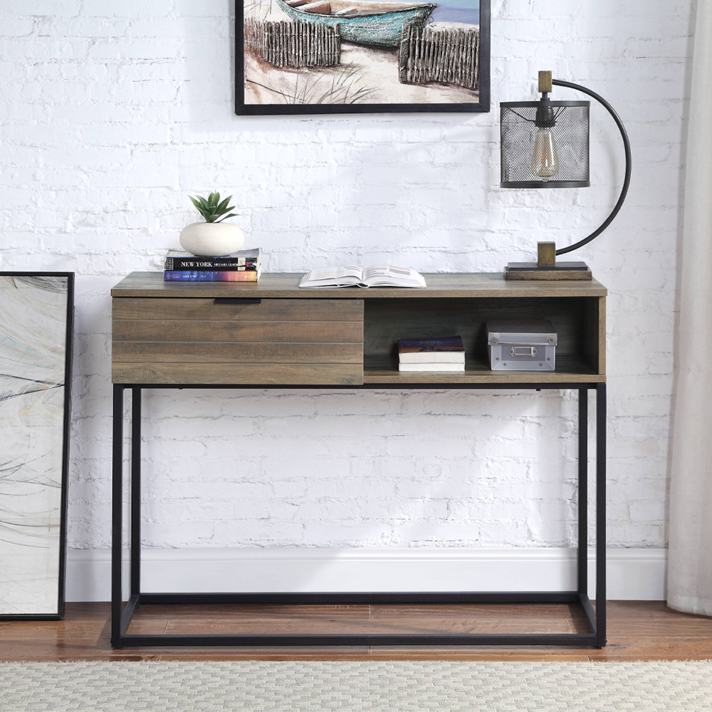 ACME - Galeno Writing Desk in Rustic Oak/Black