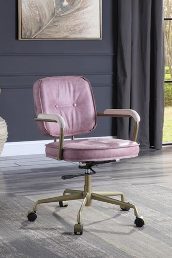 ACME Siecross Office Chair - Pink Top Grain Leather