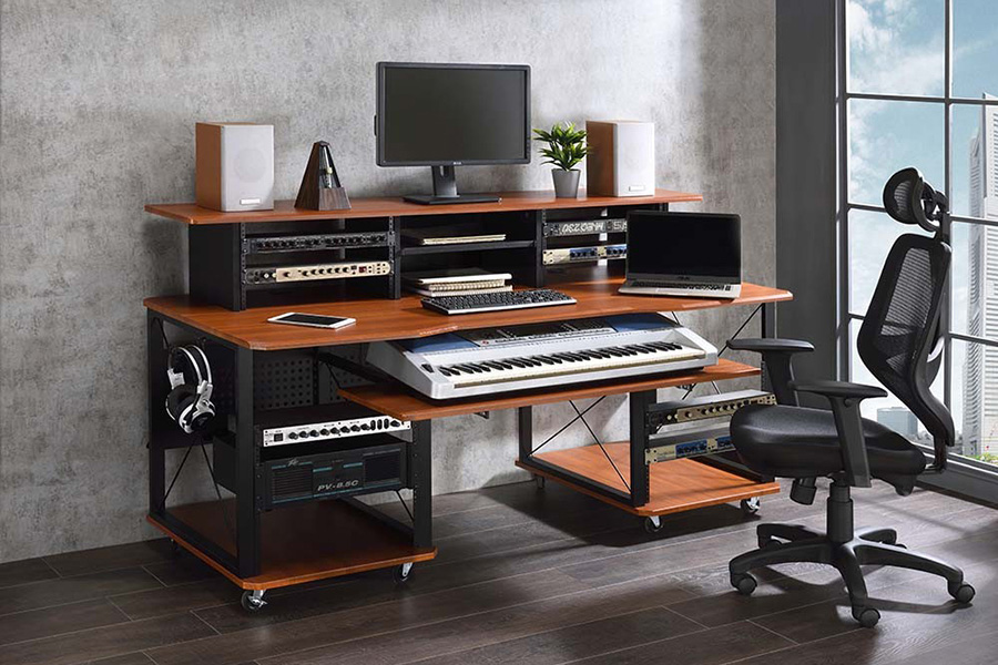 ACME Megara Music Desk - Cherry and Black Finish