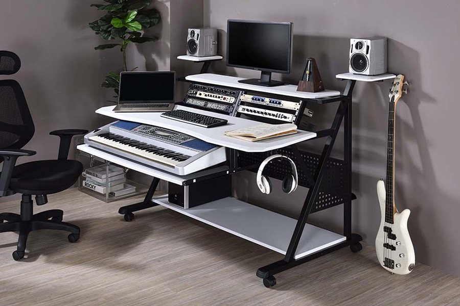 ACME Willow Music Desk - White and Black Finish