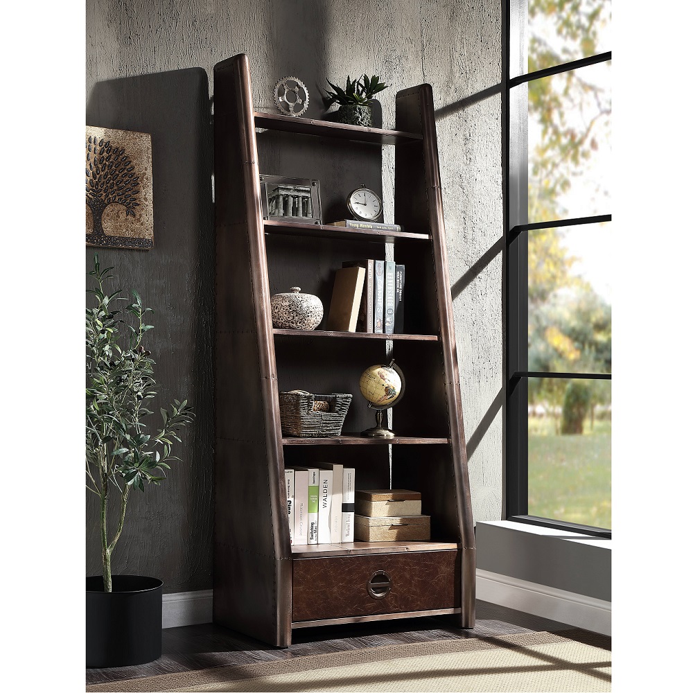 ACME - Brancaster Bookcase in Aluminum