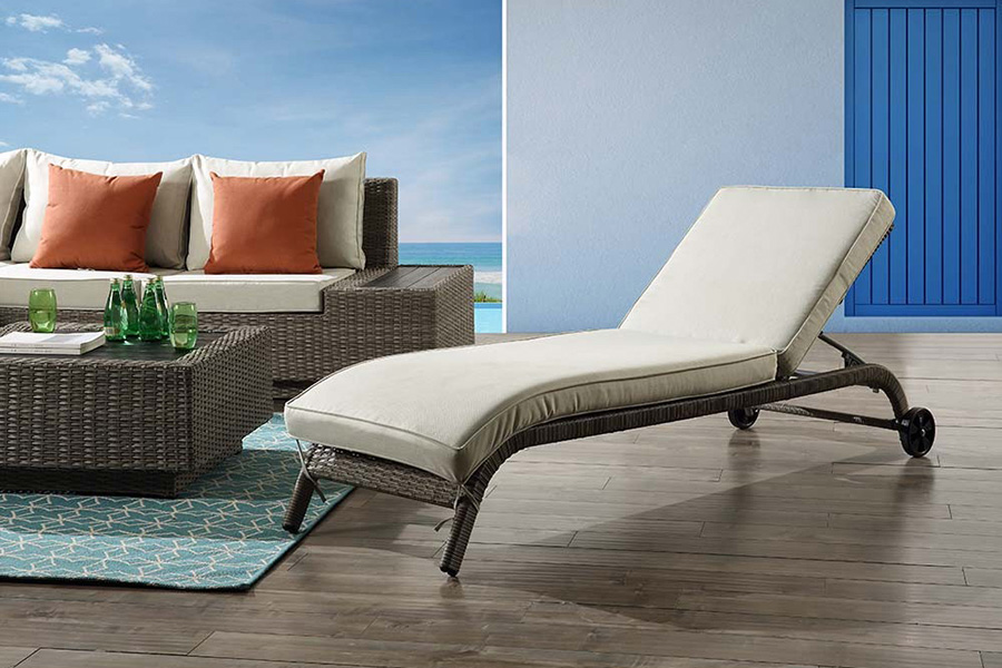 ACME - Salena Patio Sun Lounge in Beige/Gray (OT01094)