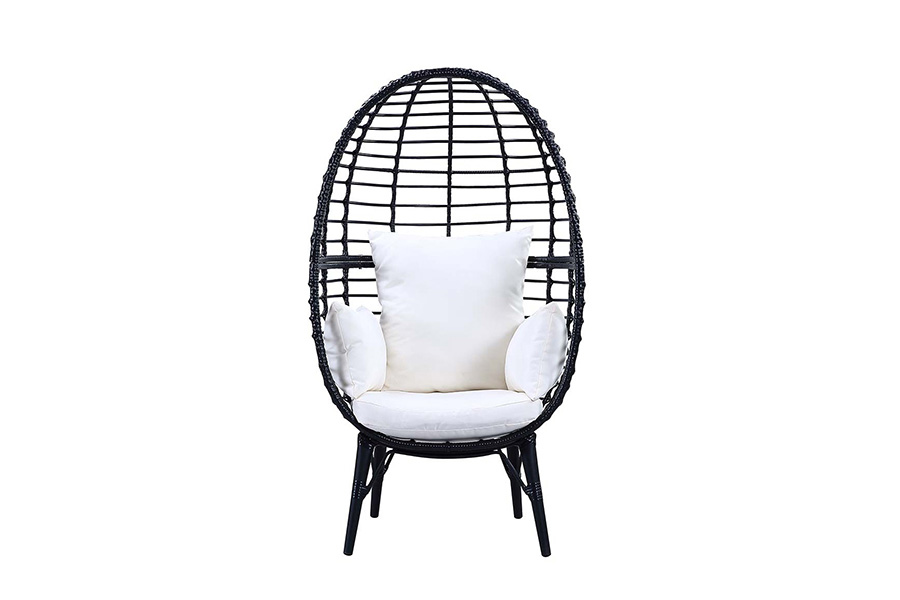 ACME - Penelope Patio Lounge Chair in Light Gray/Black