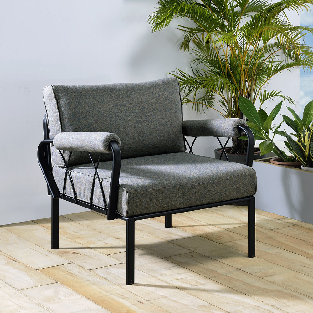 ACME Rajni Patio Arm Chair - Gray Black